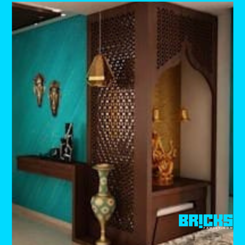 wall shelf separator Pooja room design