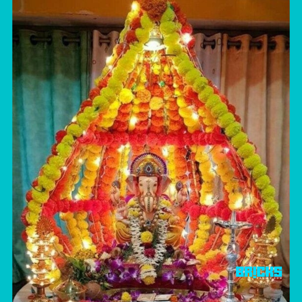 Ganapati Flower Decoration with Marigold 