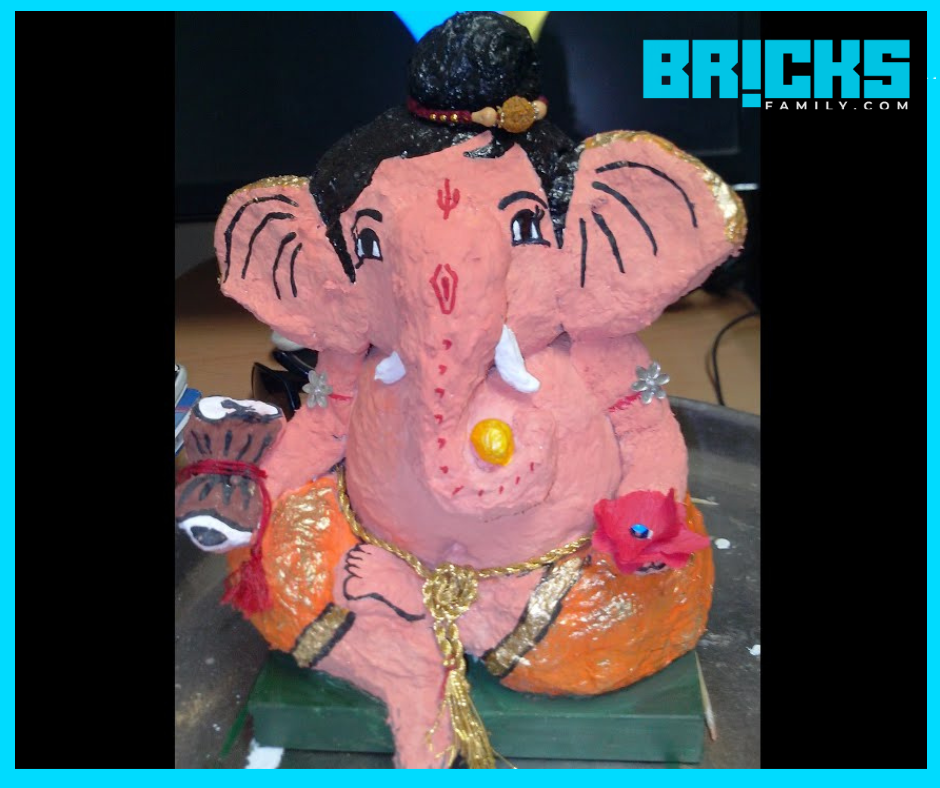 Eco-friendly paper Ganpati decoration