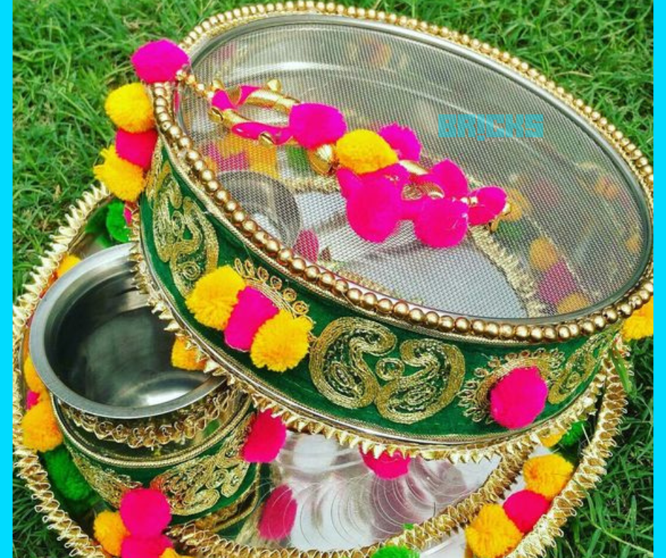 Karwa Chauth Thali Decoration Ideas With Lace & Beads 