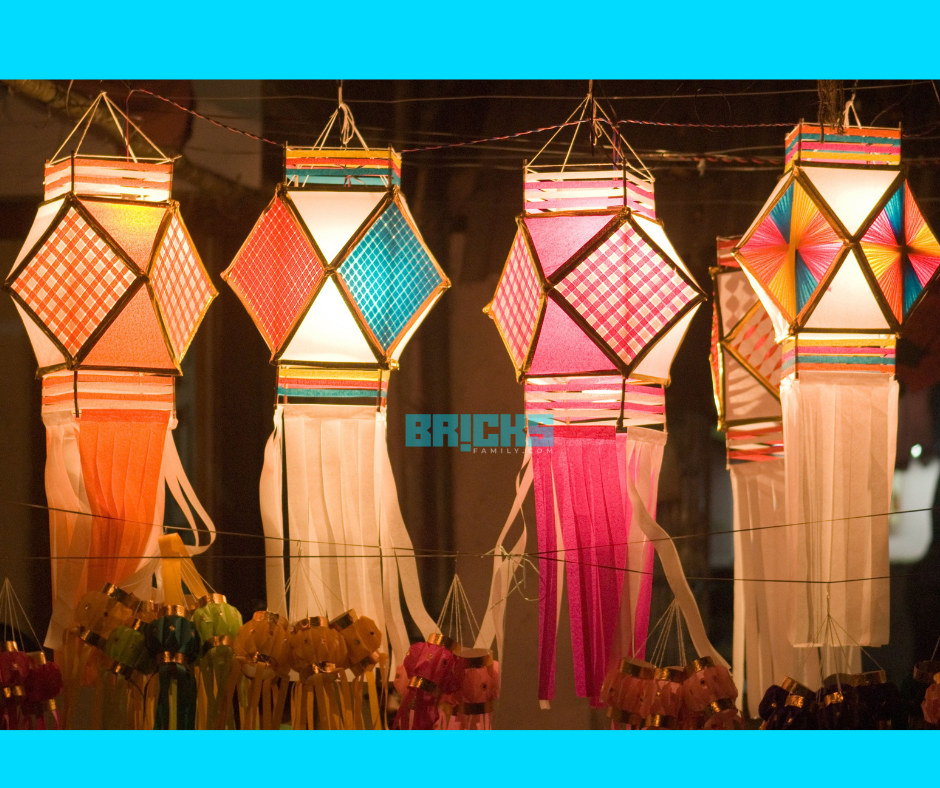 Decorate your Diwali home decoration idea with colourful paper lanterns