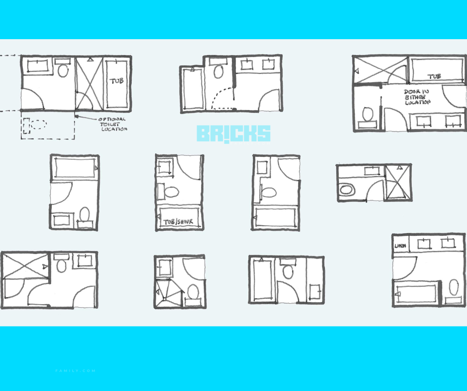 Floor plan for Common toilets in the house