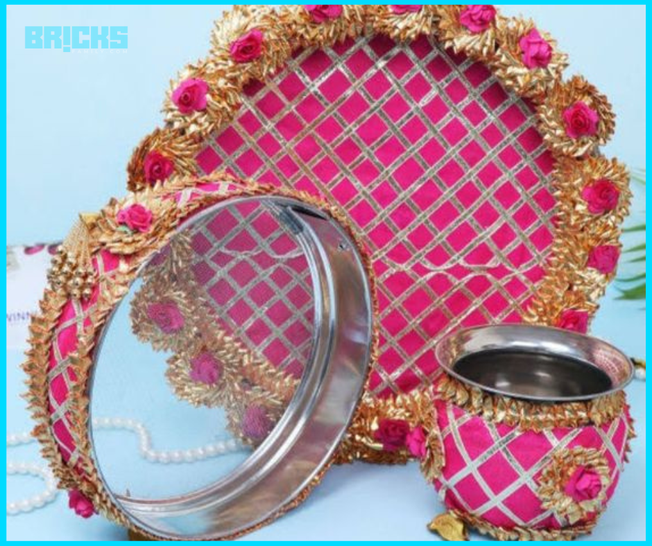 Karwa Chauth Thali Decoration With Flowers