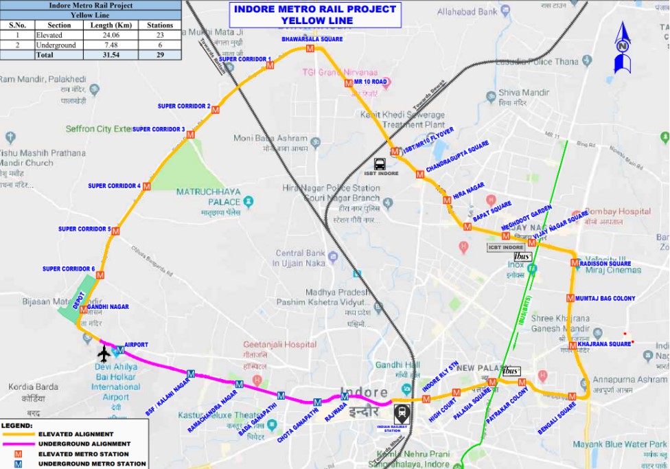 Indore Metro route map