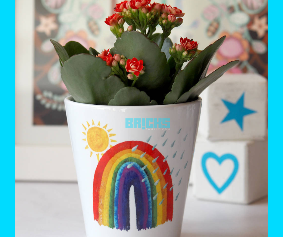 Rainbow shades, classic flower pot painting ideas