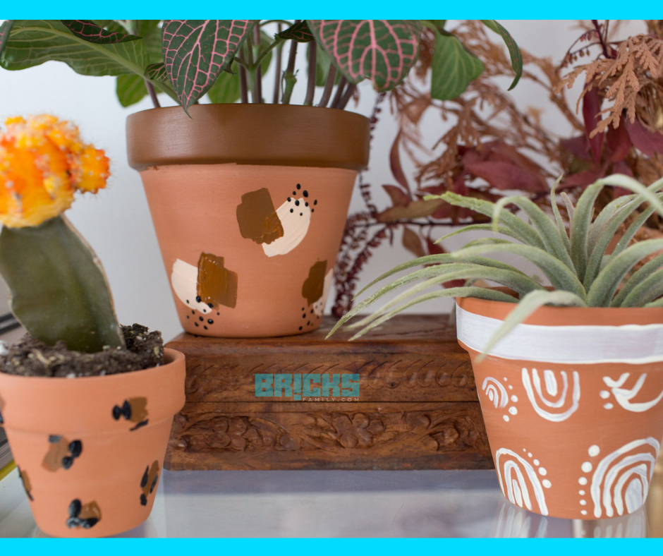 Earthy shades can complement flower pots.