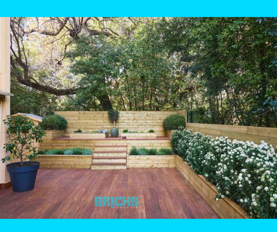 Wooden terrace garden theme