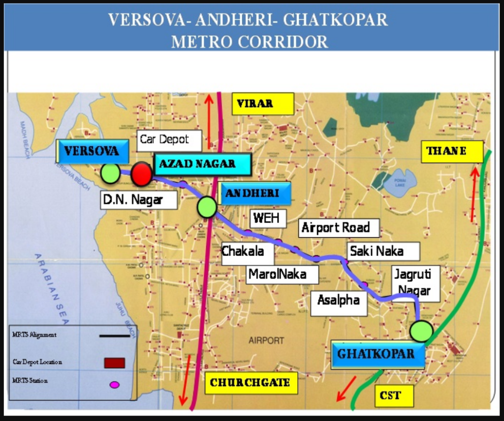 Metro Line 1 Map (Source: MMRDA)