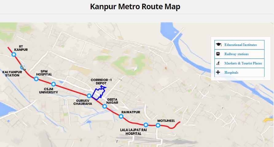 Kanpur Metro Route Map 