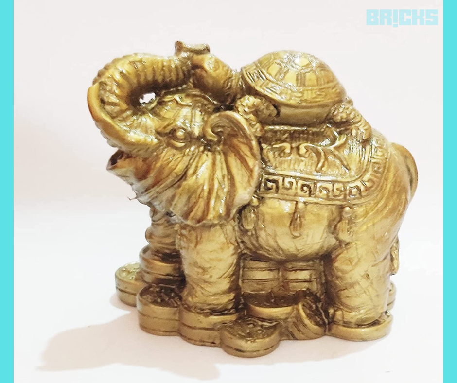 Gift idea as a Elephant with Tortoise Figurine 