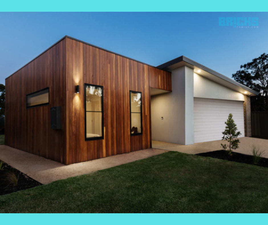 A wooden-concrete single floor house