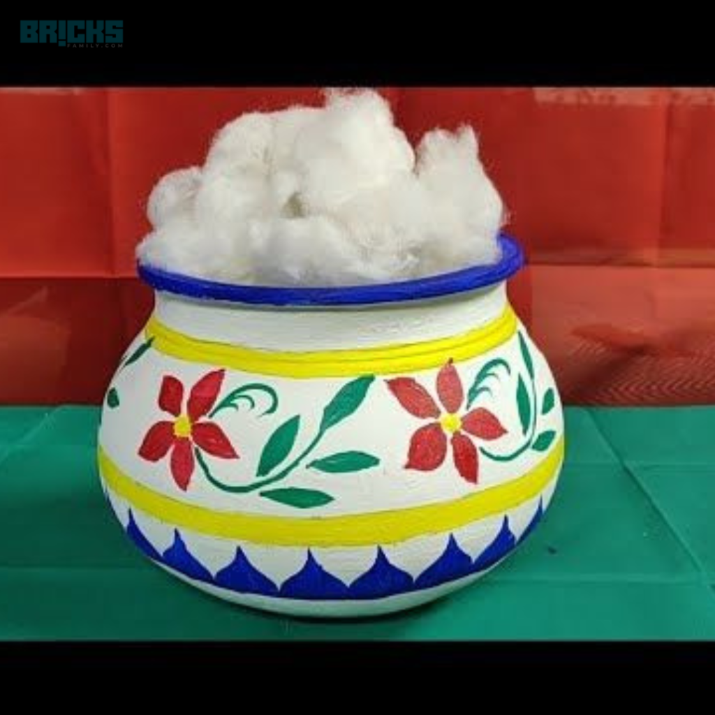 A hand painted earthen pot for pongal festival decoration (Source: Pinterest.com)