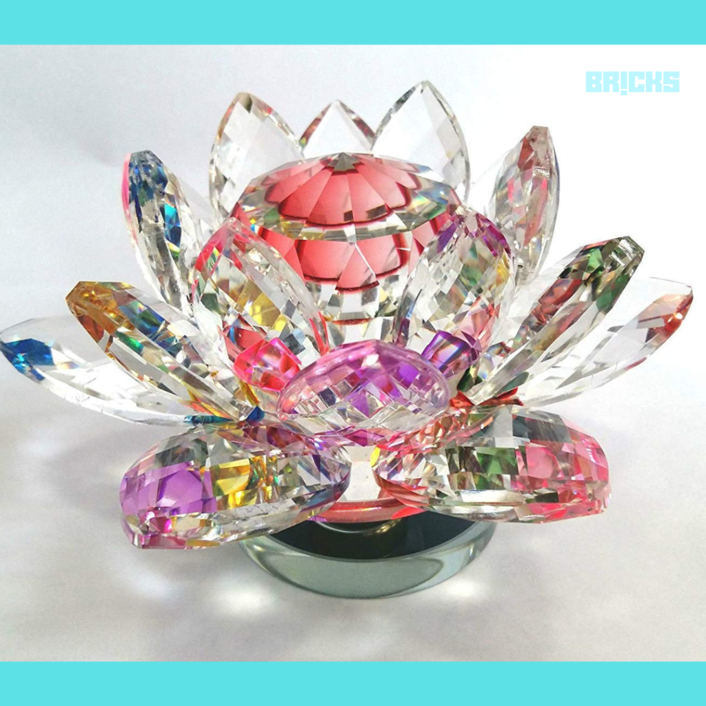 Transparent crystal lotus to promote clarity of thoughts