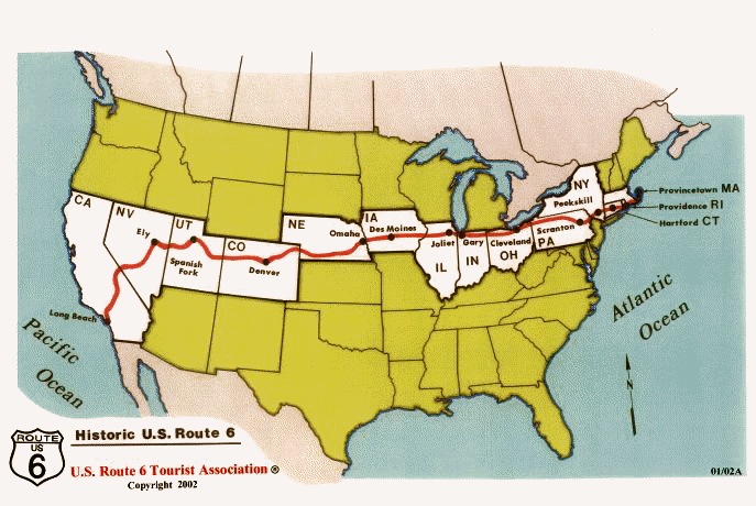 Map of US Route 6