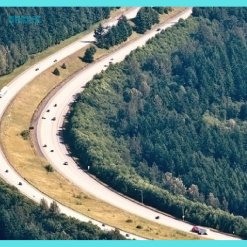 Aerial view of I-90 near North Bend, Washington