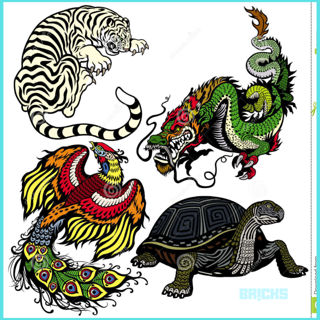 An image of the four Feng Shui celestial animals