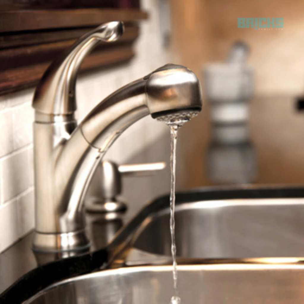 A leaky faucet in a kitchen - so not appropriate as per feng shui or earth care