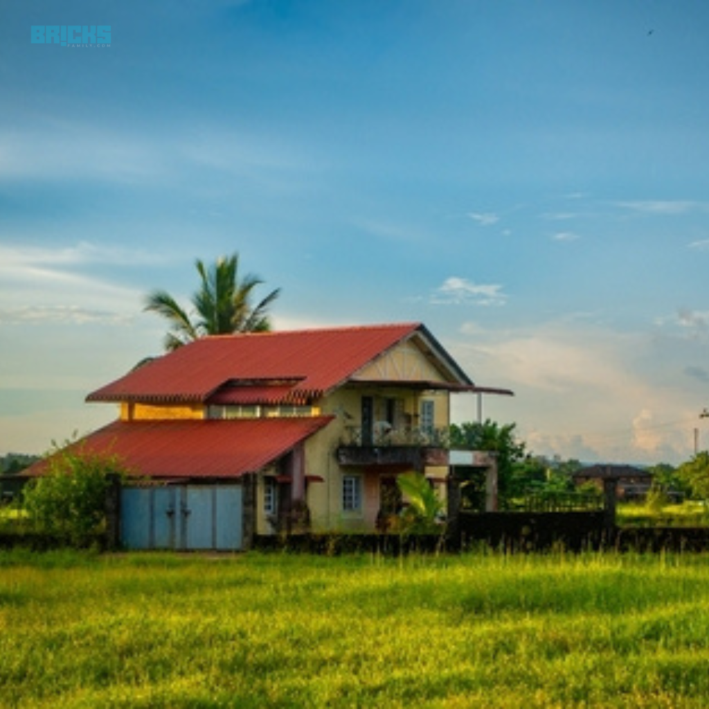 A double-storey simple village house design in India