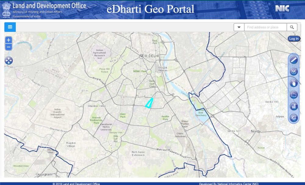 Login page of E Dharti portal