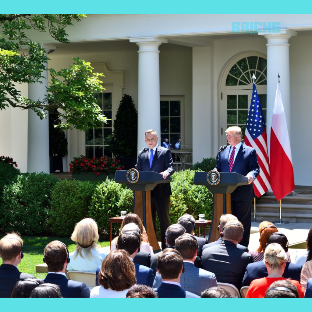 Former President Donald Trump at a press conference at the White House