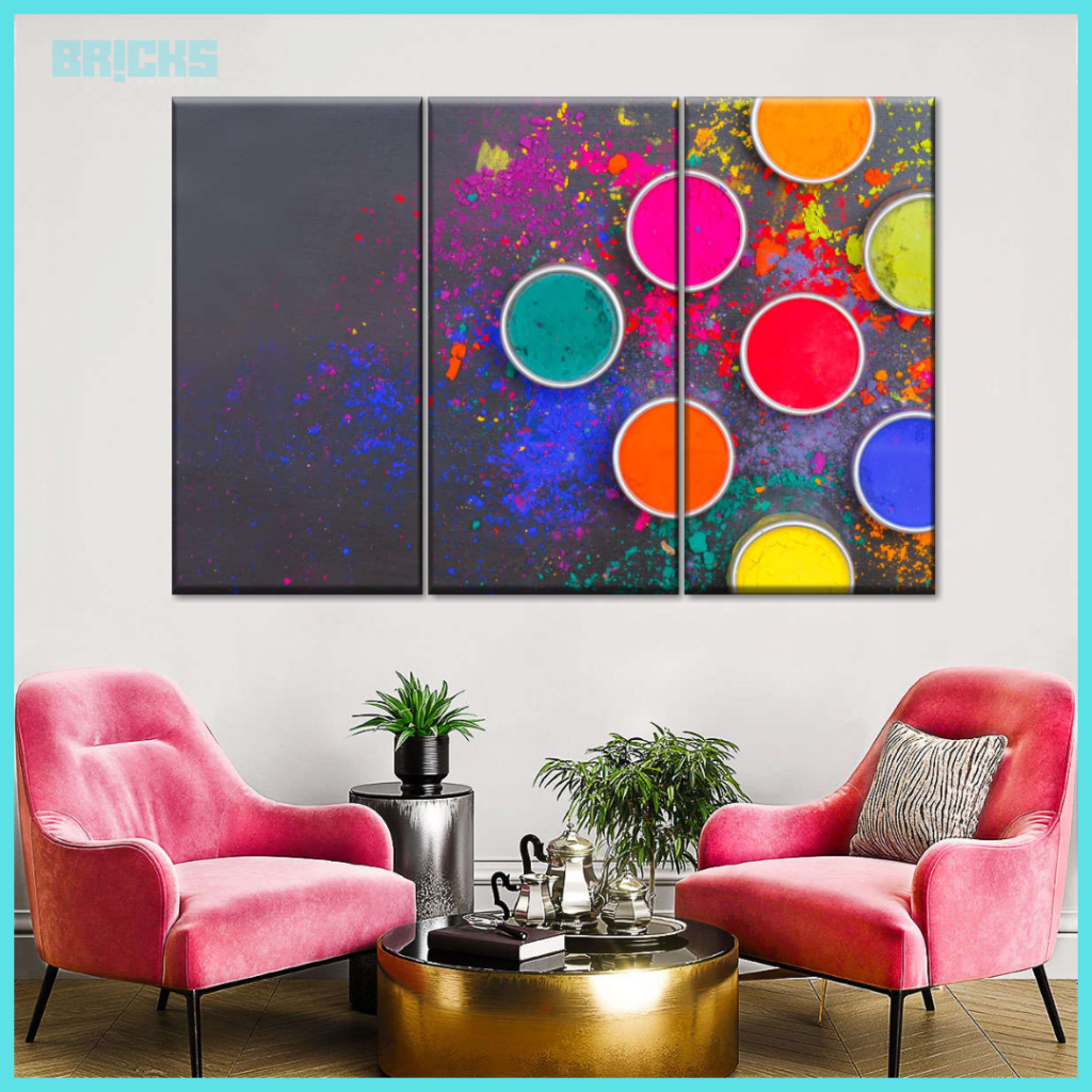 Put up a colourful artwork as part of your Holi decoration ideas 