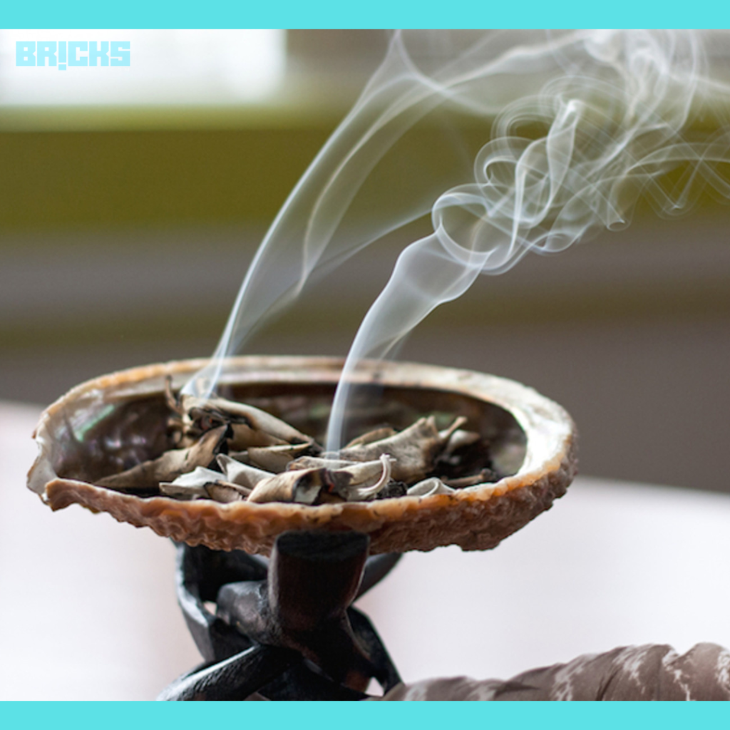 Burning sage to remove negative energy 