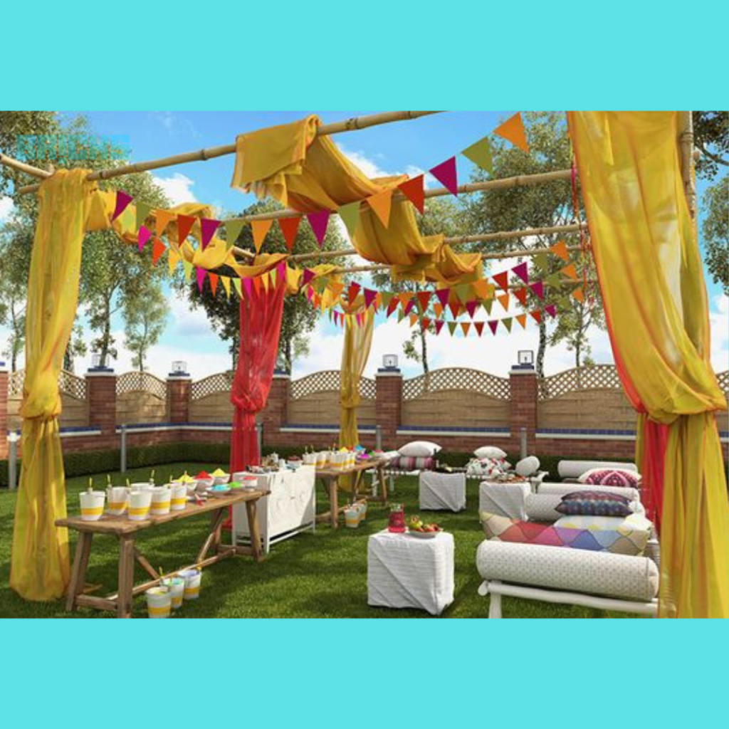 Holi decoration ideas with paper garlands