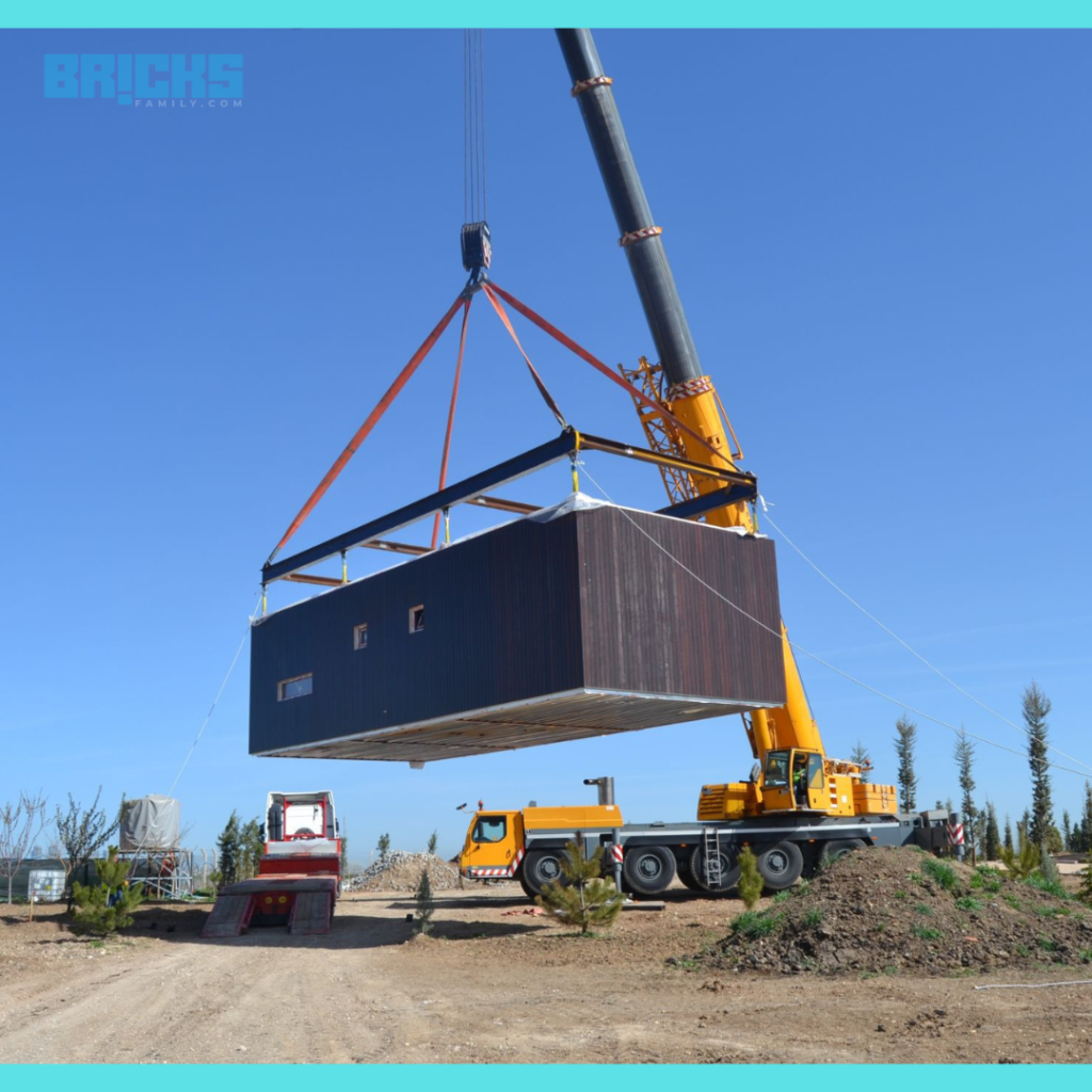 Crane-lifted sections of modular homes