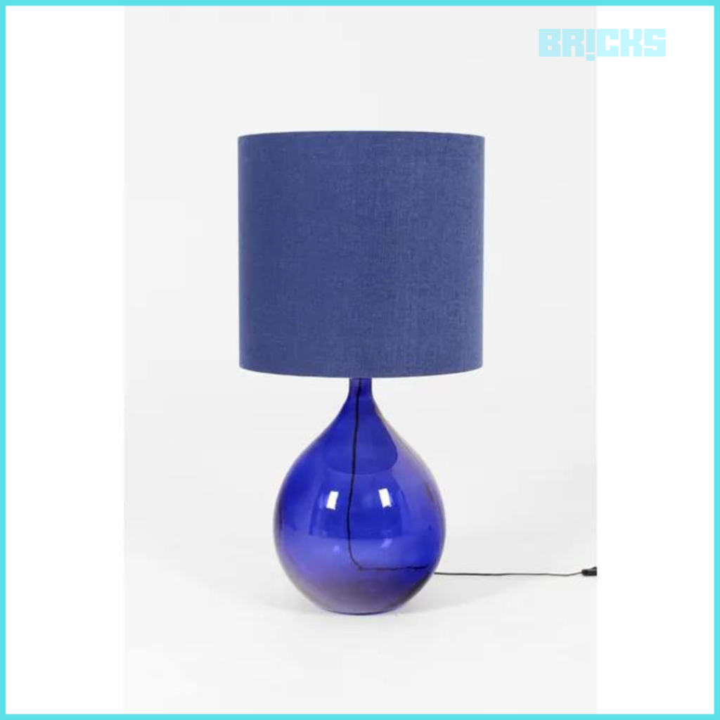 Blue bottle table lamp