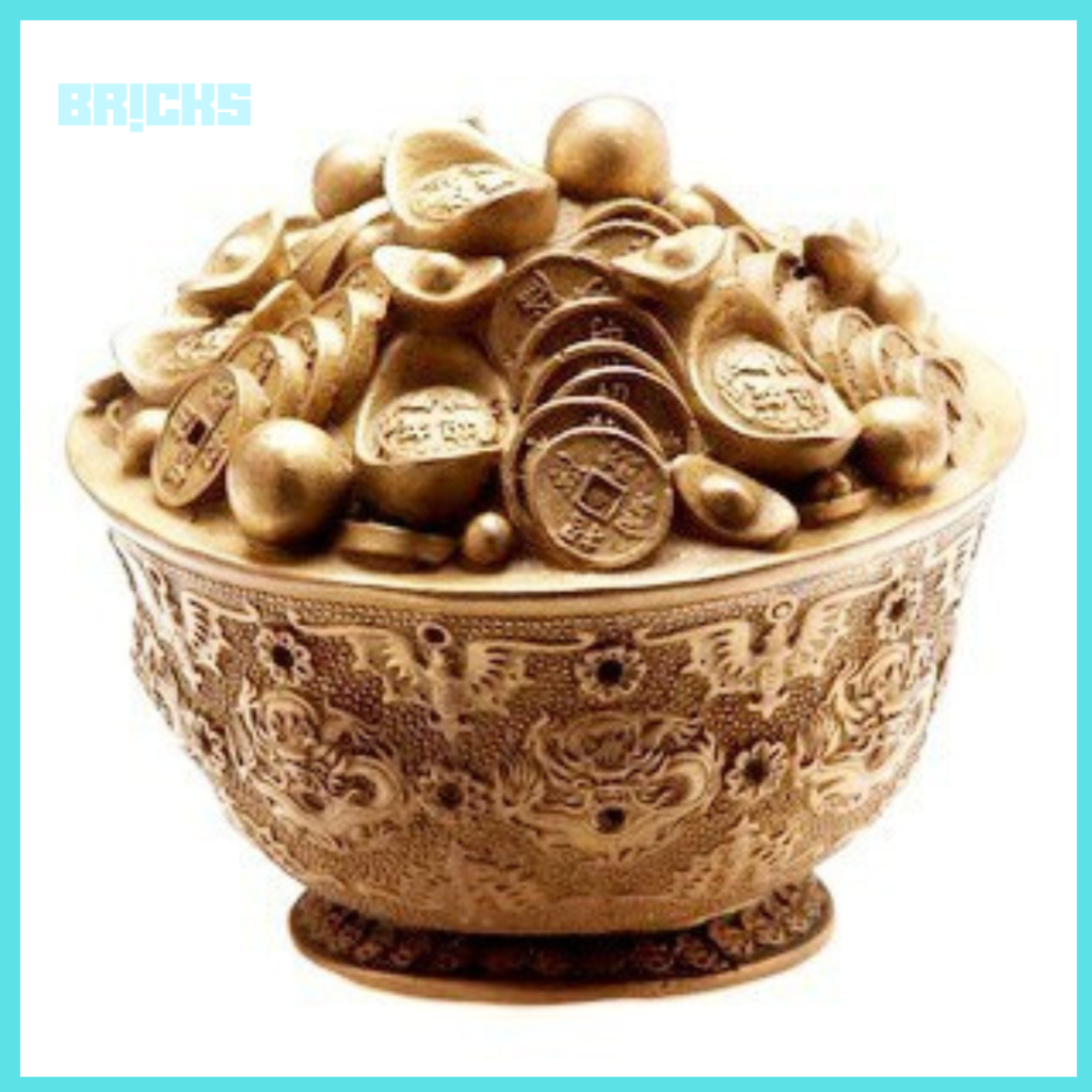 You can put as many or as few coins in a Feng Shui Money Bowl 