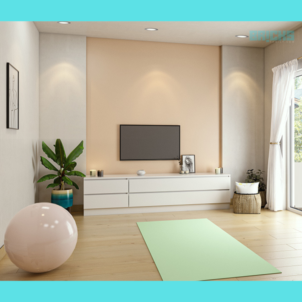 Light tones are ideal for a yoga room at home