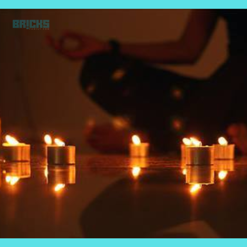 Candles placed in a yoga room impart a relaxing effect
