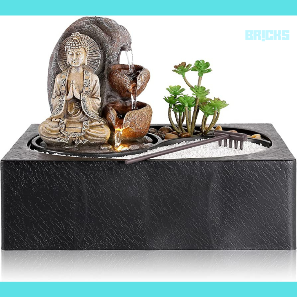 Indoor fountains can be ideal for yoga room decor