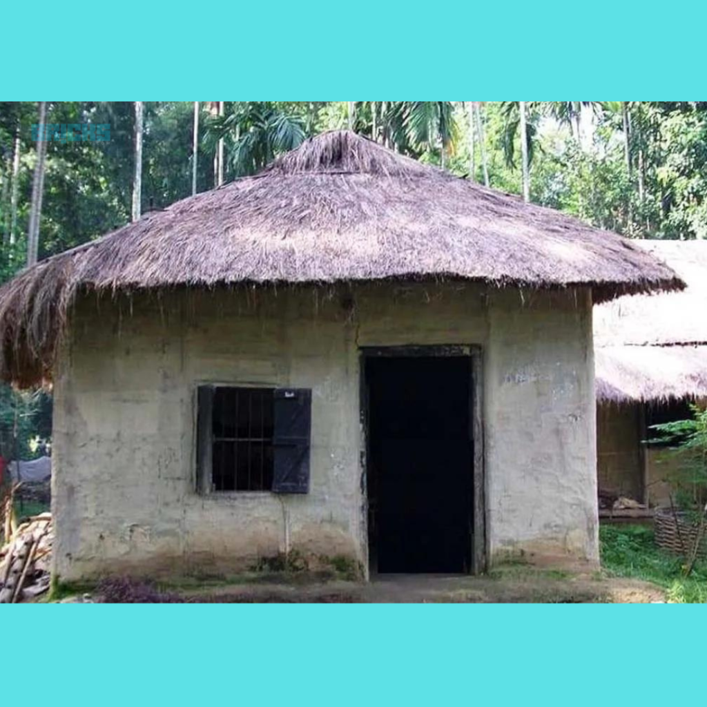 Mud house is a common rural Assam house design

