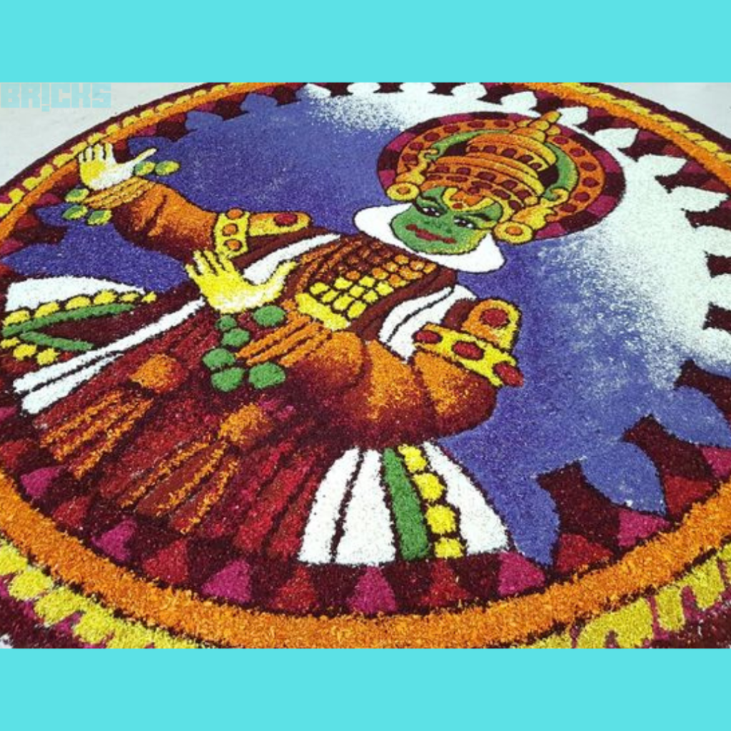 Kathakali Face Onam Pookalam design to imbue rich, traditional Kerala vibes 