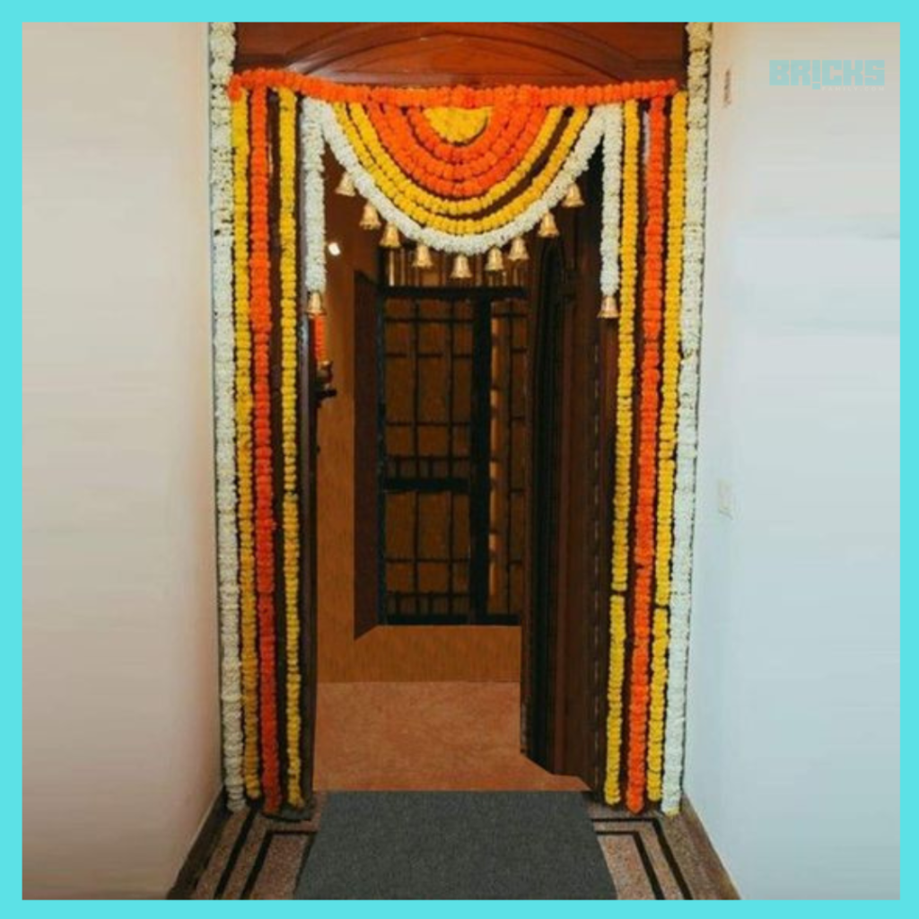 Hang beautiful marigold torans for a vivacious festival feel 