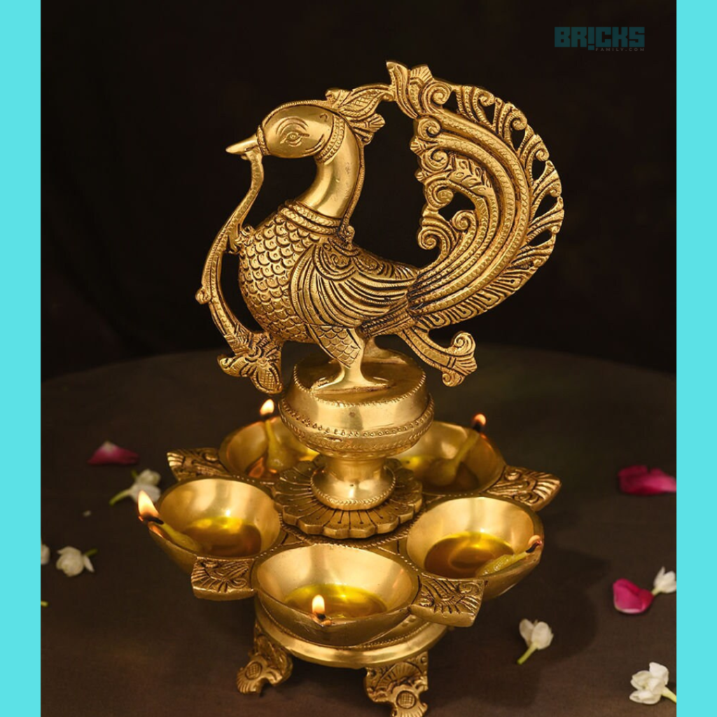 Lend your home a vintage vibe with a traditional brass lamp like this 