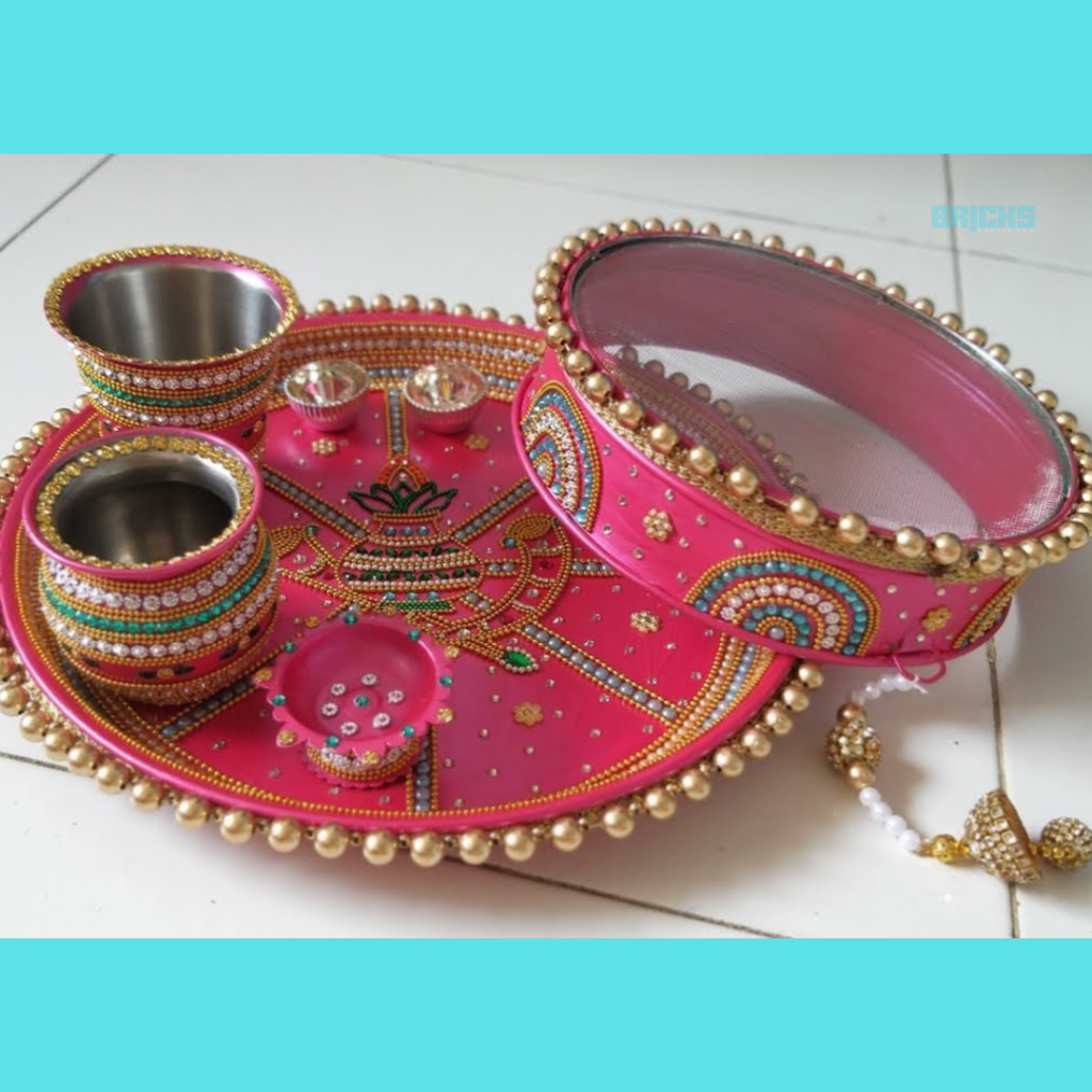 Pooja thali karwa chauth decoration ideas 