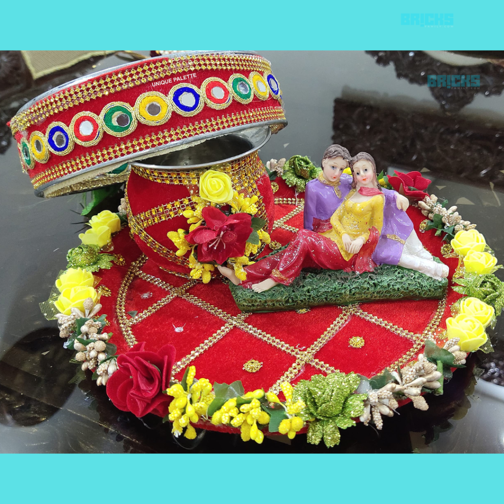 Karwa Chauth thali decoration ideas with flowers 