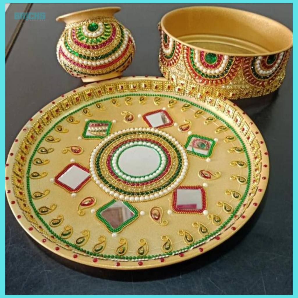 Karwa Chauth 2023: Karwa Chauth Thali Decoration With Mirrors