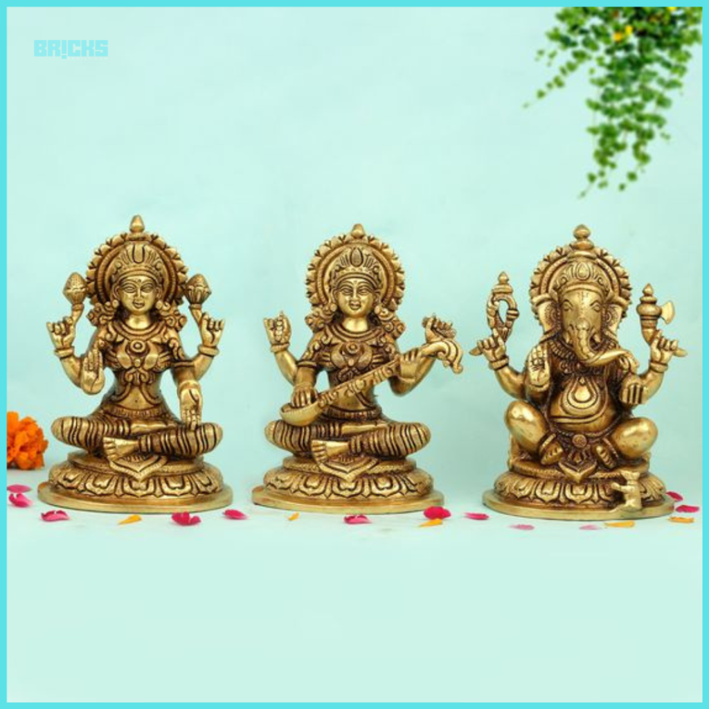 Figures of goddesses and gods are a good buy for Dhanteras