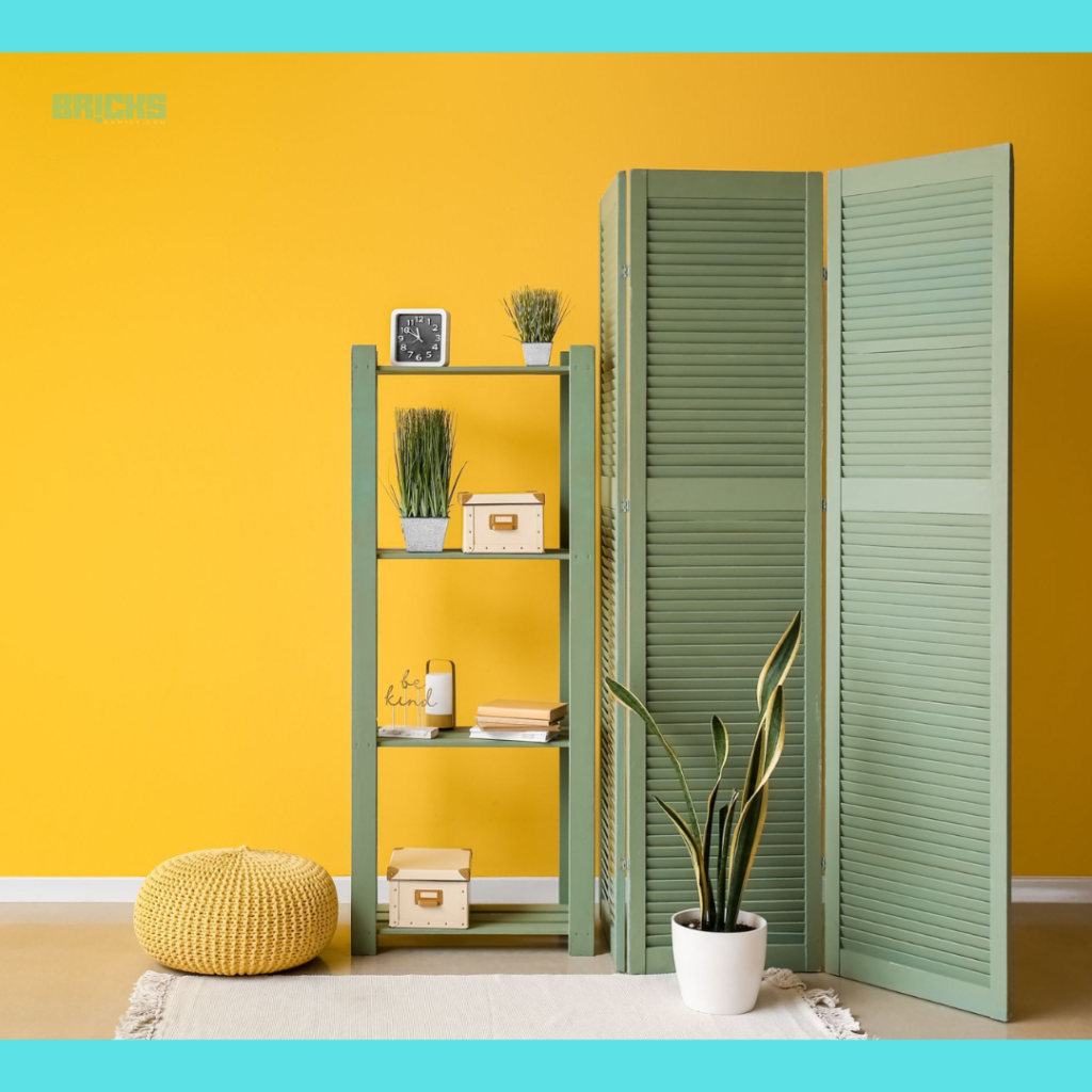 Go fun and creative with your living space with a pastel-hued, foldable partition screen
