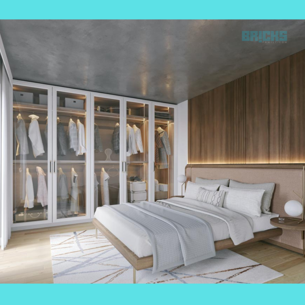 Modern Luxury bedroom with See-Through Master Bedroom Wardrobe Design