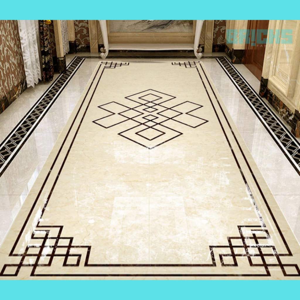 Geometric marble floor design