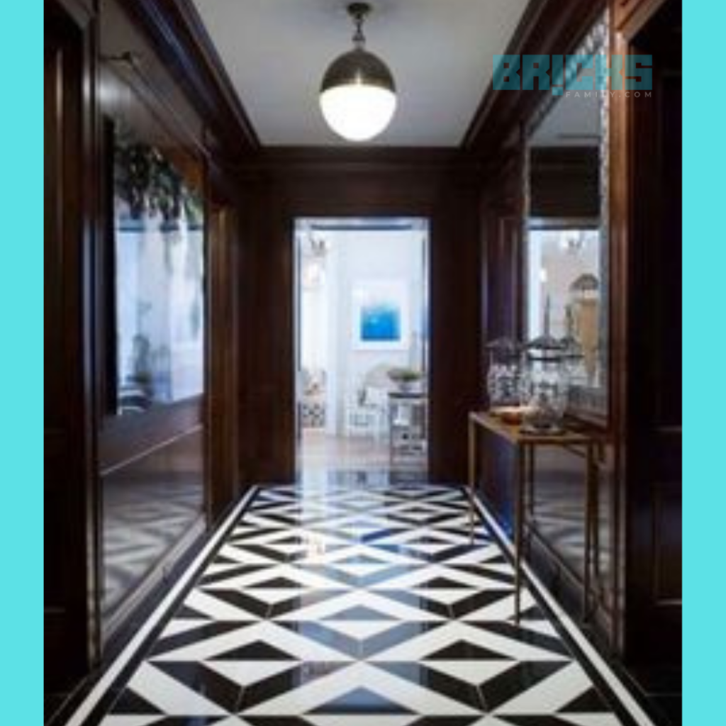 Marble floor dynamic Chevron Patterns