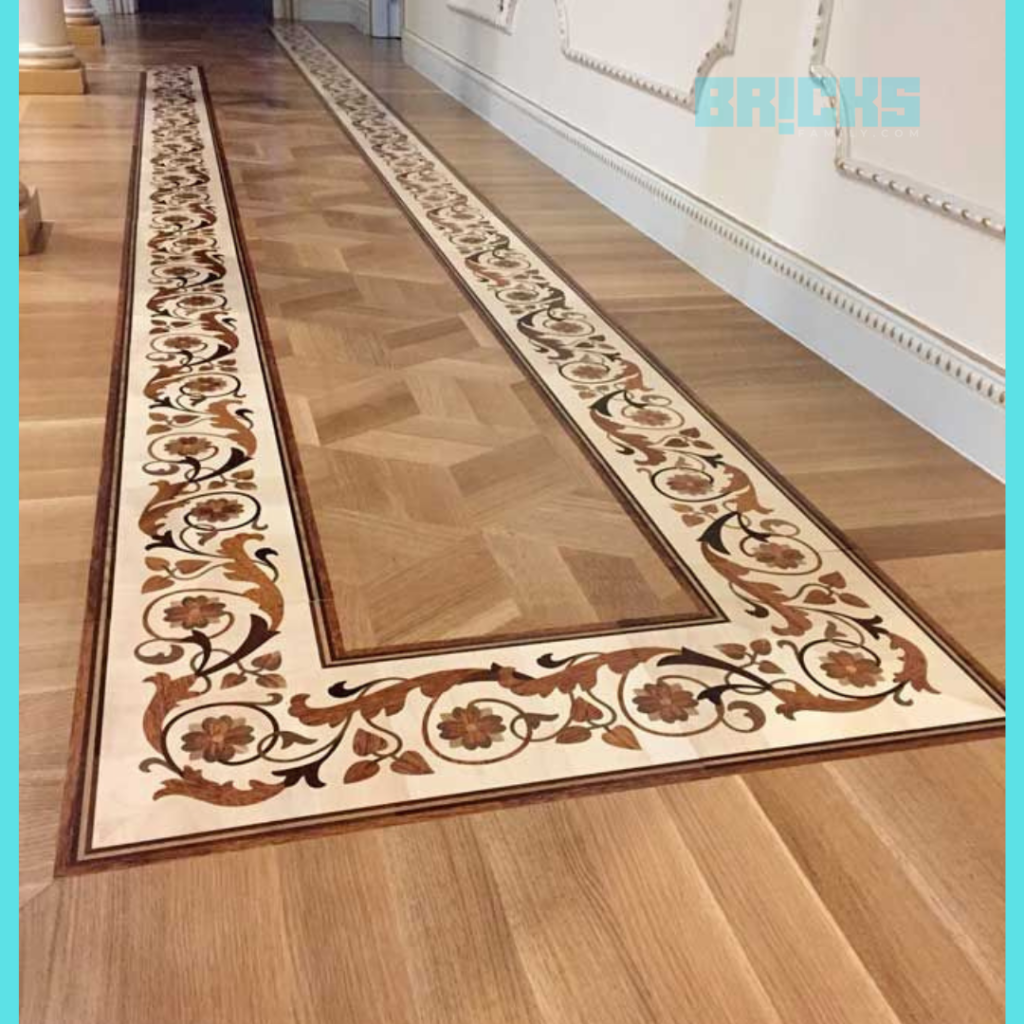 Parquet style Borders marble floor designs